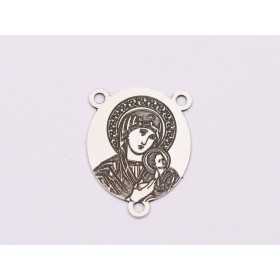 Iconiță Maica Domnului cu Pruncul din argint 925, 3 anouri 17.5x13.5mm E1986-G
