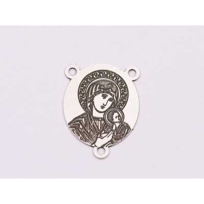 Iconiță Maica Domnului cu Pruncul din argint 925, 3 anouri 17.5x13.5mm E1986-G