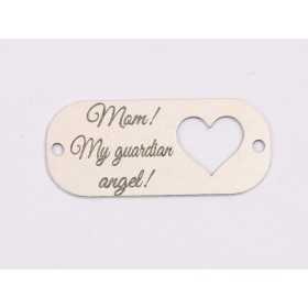 Pandantiv Plăcuță Argint 925 „Guardian Angel” – Înger Păzitor 26.5x12mm E1988