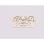 Tăbliță cuplu din argint 925 personalizată cu inițiale și dată 25x12mm E1989