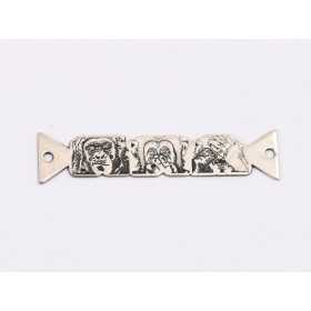 Pandantiv cele trei maimuțe înțelepte din argint 925, 35x6.5mm E1994