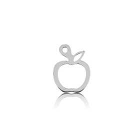 Charm măr din argint 925, siluetă decupată 14.6x9.8mm G0911