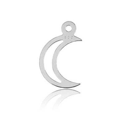 Charm semilună din argint 925, decupaj, 14.6x9.8mm G0913