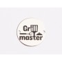 Bănuț argint 925 gravat mesaj Grill master și ustensile de grătar, Ø 16,5 mm — pentru pasionații de grătar E2008