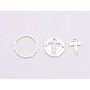 Medalion puzzle cruce decupată argint 925 14mm E2011