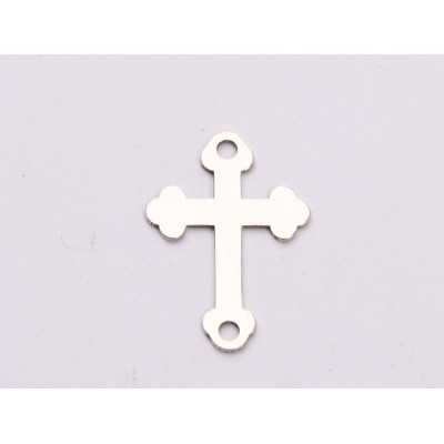 Pandantiv cruce ortodoxă din argint 925 pentru brățară, 2 anouri 17x12mm E2012-N