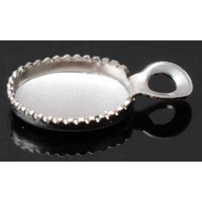 0947-SWAROVSKI ELEMENTS Settings Pendant Oval 6x4mm argintiu
