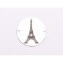 Bănuț argint 925 gravat Turnul Eiffel, Ø 16,5 mm — pentru pasionații de călătorii E2030