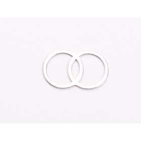 Charm conector două cercuri împletite din argint 925, decupaj laser 15mm E2033