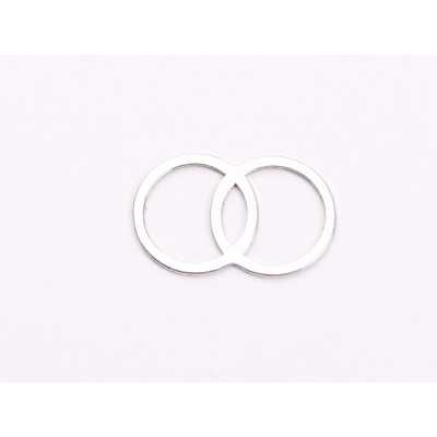 Charm conector două cercuri împletite din argint 925, decupaj laser 15mm E2033