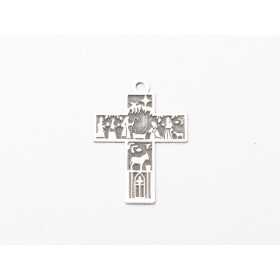 Pandantiv cruce Nașterea Domnului din argint 925, decupaj laser 28x20mm E2041-G