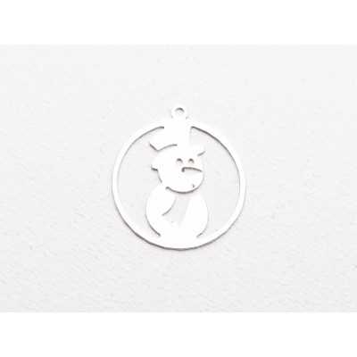 Pandantiv om de zăpadă din argint 925, decupaj laser 20x18mm E2042