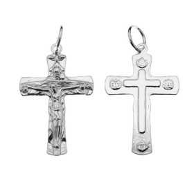 Cruce cu Iisus din argint 925, crucifix pandantiv cu za 48x21.8mm G1308