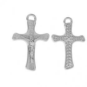 Cruce cu Iisus din argint 925, crucifix pandantiv cu za 29x19.5mm G1311