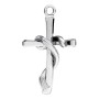 Pandantiv cruce din argint 925 cu voal drapat, model elegant 27.8mm G0712