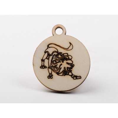 L1226-Decoratiune lemn zodia Leu 4.5x4cm- 1 buc