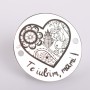 Bănuț conector inimă florală Te iubim, mami! argint 925, 16.5mm E2091