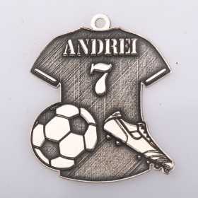 Pandantiv fotbalist din argint 925 personalizabil cu nume și număr, 25x21 mm S0048 G