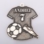 Pandantiv fotbalist din argint 925 personalizabil cu nume și număr, 25x21 mm S0048 G