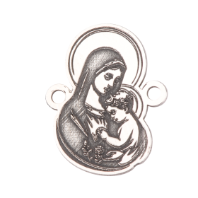 Element brățară Fecioara Maria cu pruncul din argint 925, decupaj laser 15x12 mm E2140 G
