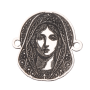 Element brățară Fecioara Maria cu văl din argint 925, decupaj laser 15.6x15.2 mm E2142 G