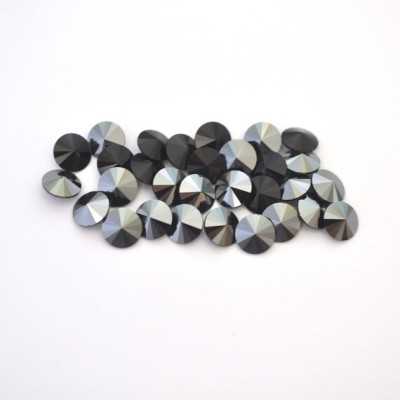 Cristal Preciosa Rivoli Maxima Jet Hematite Unfoiled SS 39 8mm