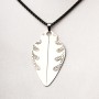 Colier din inox cu pandantiv din argint pana de chitara cu model abstract