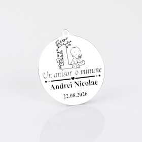 S176 - Pandant banut din argint 22mm pentru mot - Un anisor, o minune - 1 buc