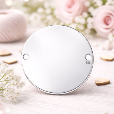 K046 Banut argint 11mm grosime 0.3mm 2 gauri