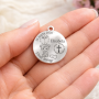 S203 Pandant din argint cu datele de nastere si bebe 22mm-