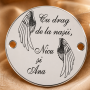 E1560 G Banut din argint "Cu drag de la nasii..." 16.5mm, 0.3mm 1 buc