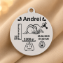 S104 - Pandant banut din argint personalizabil cu datele de nastere 22mm