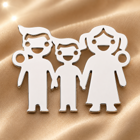 E0928-N-Pandant din argint familie 15x21mm 0.50mm
