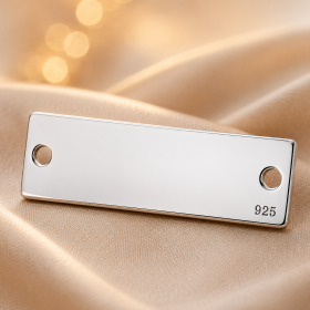 G2038-N-Link dreptunghi argint 925 7x23MM, 0.50MM grosime