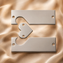 E0346 N Set 2 placute si inimioara din argint 25x16mm