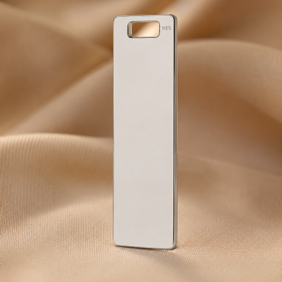 Pandant din argint placuta personalizabila 28x8mm G1926 N