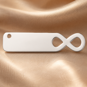 Pandant din argint placuta cu infinit personalizabila 42x10mm 0.3mm E0652 N