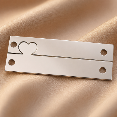 Bratari personalizabile din argint cu inima decupata – set pentru cuplu 35x12mm argint 925 E0166 N