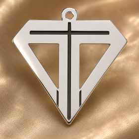 Pandantiv diamant cu cruce din argint 925, decupaj laser, 12x12 mm G0795
