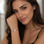 Placuta din argint pentru bratara in forma de diamant cu cruciulita 12x10mm 0.5mm G1722 G
