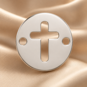 Banut argint 10mm cu cruciulita decupata 0.33mm E0196 N