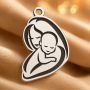 Pandant din argint 925 mama si copilul 10x15mm 0.3mm E0167-G
