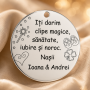Pandantiv banut botez din argint 925 personalizabil cu numele nasilor 22mm S0223