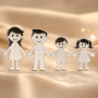 Pandant din argint cu familie cu un copil personalizabil 13x18mm 0.6mm S0231