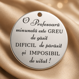 Pandant din argint 925 O profesoara minunata este greu de gasit 22mm 0.33mm S0236