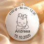 Banut de Botez Personalizat din Argint 925 cu Nume si Date Nastere 22mm 0.3mm S0240