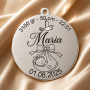 Banut de Botez Personalizat Argint 925 cu Nume si Date Nastere, Baietel - Fetita, 22 mm – S0241
