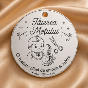 Banut Mot si Botez Personalizabil din Argint 925 Taierea Motului Baiat 22mm 0.3mm S0250