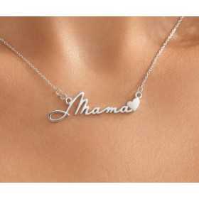 Colier Mama cu Inimioara din Argint 925 - Lantisor Elegant Cadou pentru Mama 32x7.7mm 0.60mm G0593