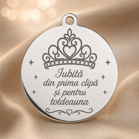 Banut Argint 925 Mica Printesa pentru Botez si Taierea Motului 22mm 0.3mm S0253